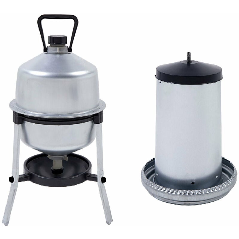 foto del prodotto rocila kit abbeveratoio e mangiatoia in lamiera