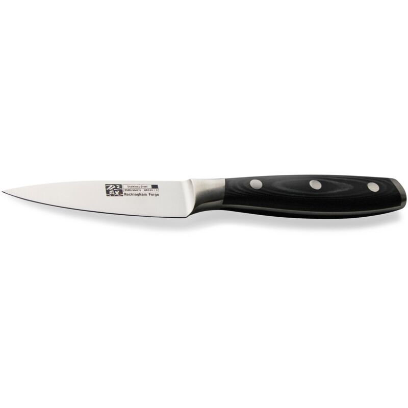 foto del prodotto rockingham forge 9100 series spelucchino, lama in acciaio inox, manico in micarta, 8,9 cm