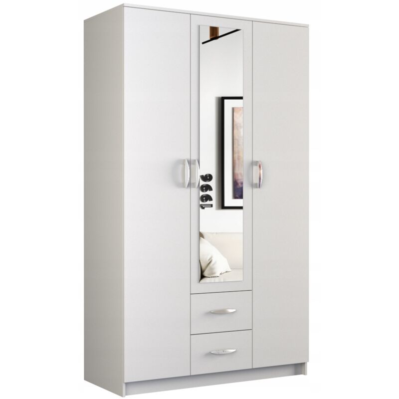 foto del prodotto roma ufficio camera da letto piccolo armadio armadio multifunzione 2 ante specchio 2 cassetti armadio di stoccaggio camerino