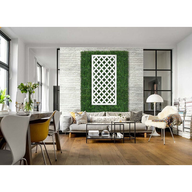 foto del prodotto rombi pannello in pvc traforato parasole misura 98x198 cm colore bianco