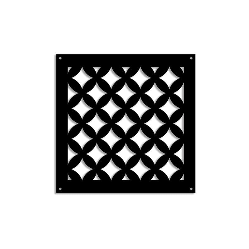 foto del prodotto rombi pannello in pvc traforato parasole misura 98x98 cm colore nero