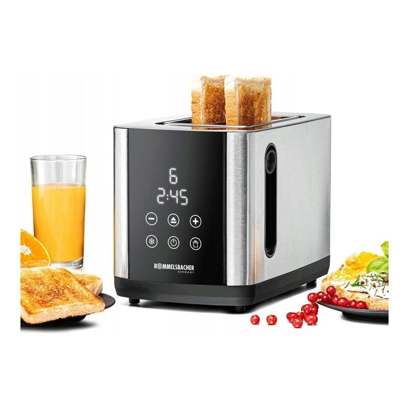 foto del prodotto rommelsbacher to 850 tostapane 9 2 fette 850 w nero, acciaio inox