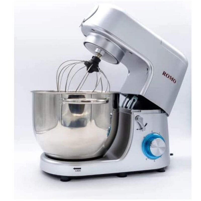 foto del prodotto romo amasadora, batidora y picadora de carne 1500w. procesador alimentos profesional 7l, 6 velocidades. color gris