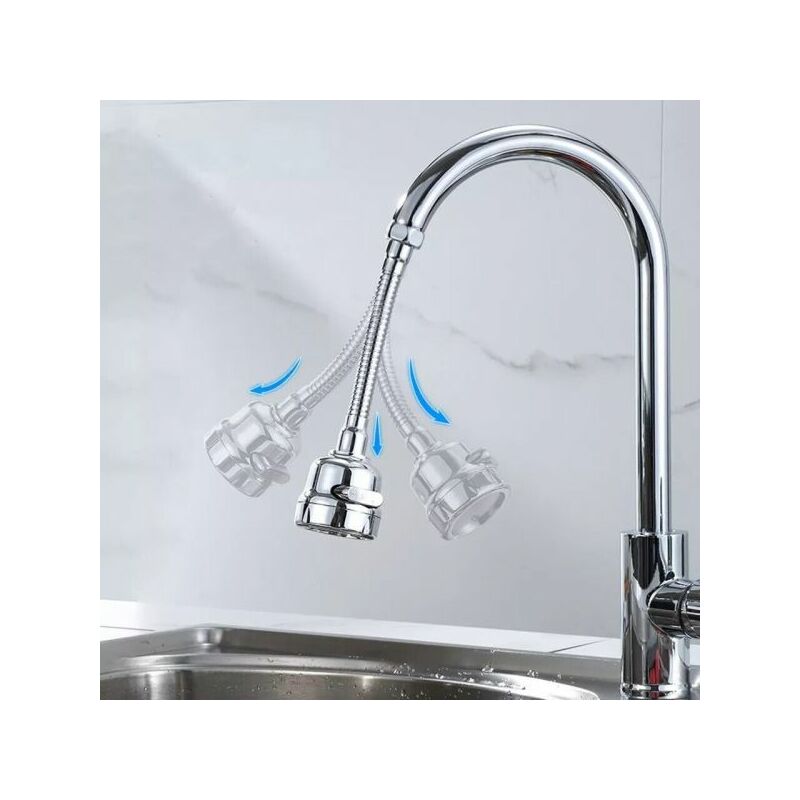 foto del prodotto rompigetto flessibile a doccetta per rubinetto areatore doccino 3 getti ab j309
