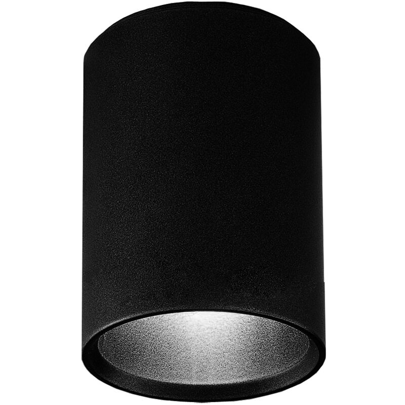 foto del prodotto rond plafoniera, 1x gu10, max 33w, metallo, nero opaco, d.6cm x h10cm lumicom