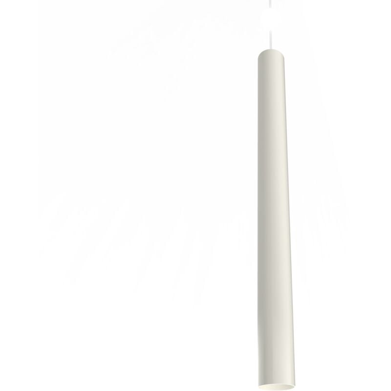 foto del prodotto rond sospensione, 1x gu10, max 33w, metallo, bianco lucido, h.60cm lumicom