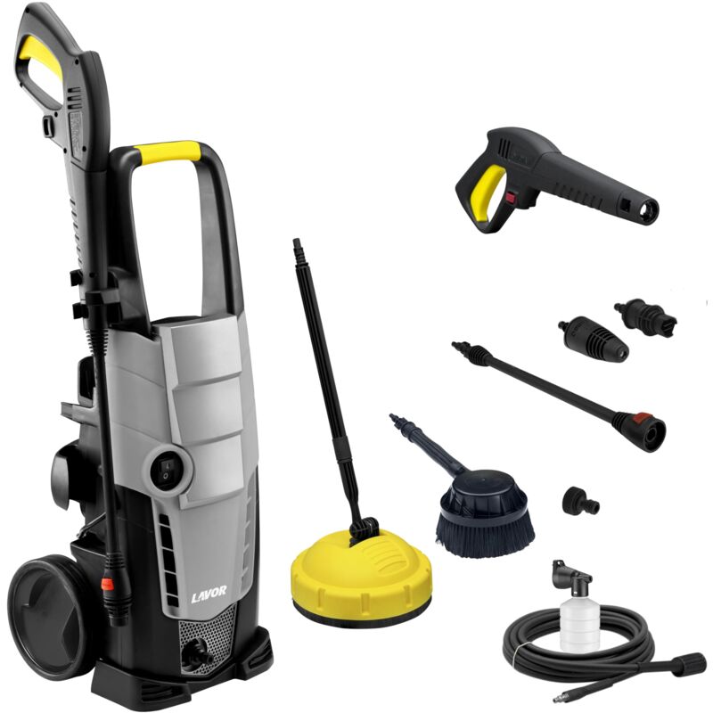 foto del prodotto rondella ad alta pressione galaxy 150 gl con conduttore e spazzola rotante, pressione 150 bar max, portata 450 l h max, 2100 watt - lavor