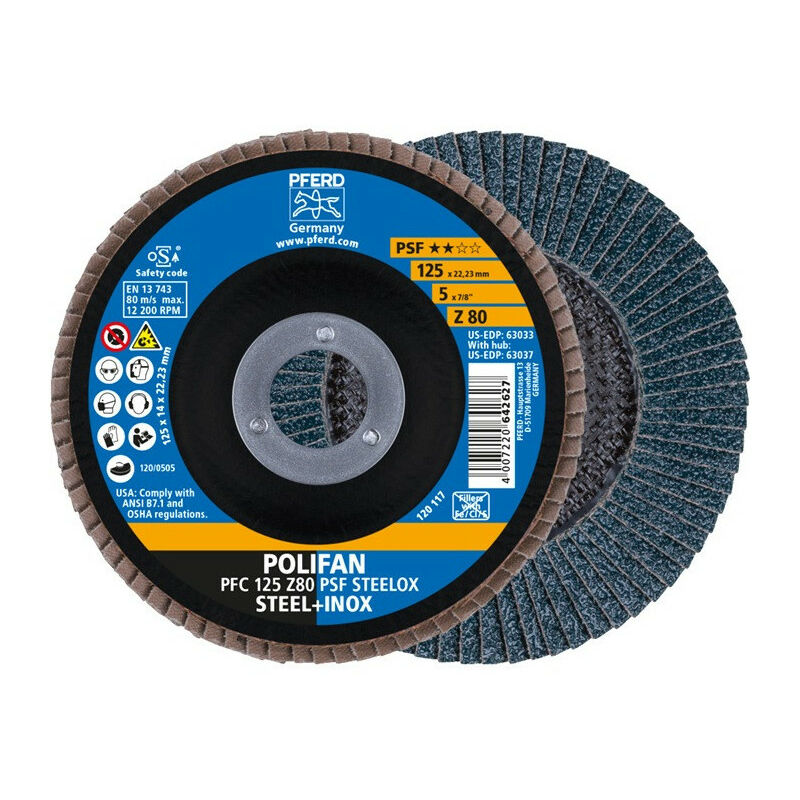 foto del prodotto rondella dentellata polifan z psf steelox d.125mm k.z 80 con.inox zk pferd per 10 