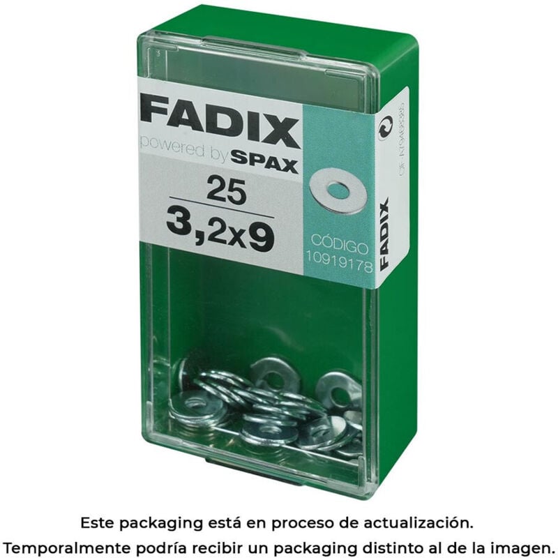 foto del prodotto rondelle piatti largi zinc 3.2x9mm cassa 25 acciaio resistente fadix