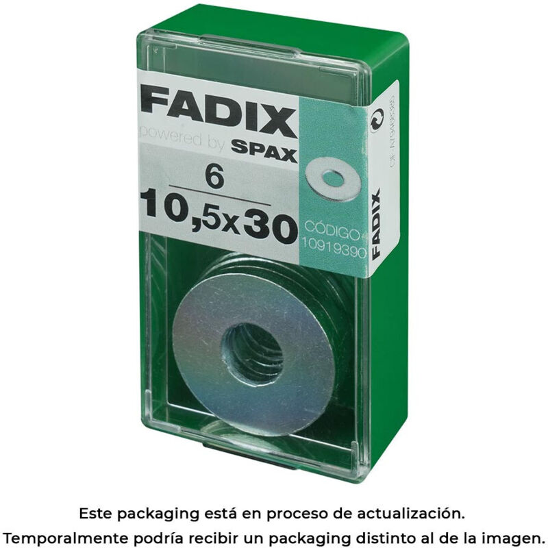 foto del prodotto rondelle piatto largo zinc 10,5x30mm cartone 6 unit fadix acciaio resistente