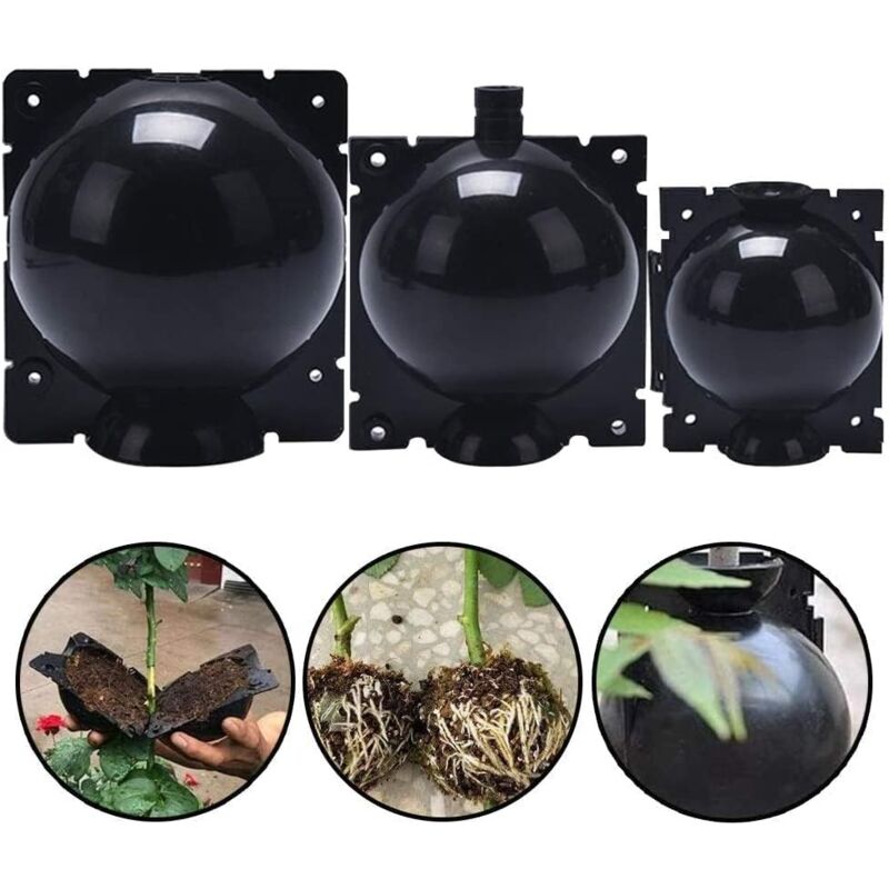 foto del prodotto root growing box black tree rooter ball, updated plant rooting ball air propagation, reusable root propagator, high pressure grafting kit ball plant