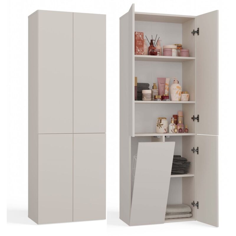 foto del prodotto rory mobile da bagno con cestino dimensioni 174x60x30 mobile da bagno con zona lavanderia