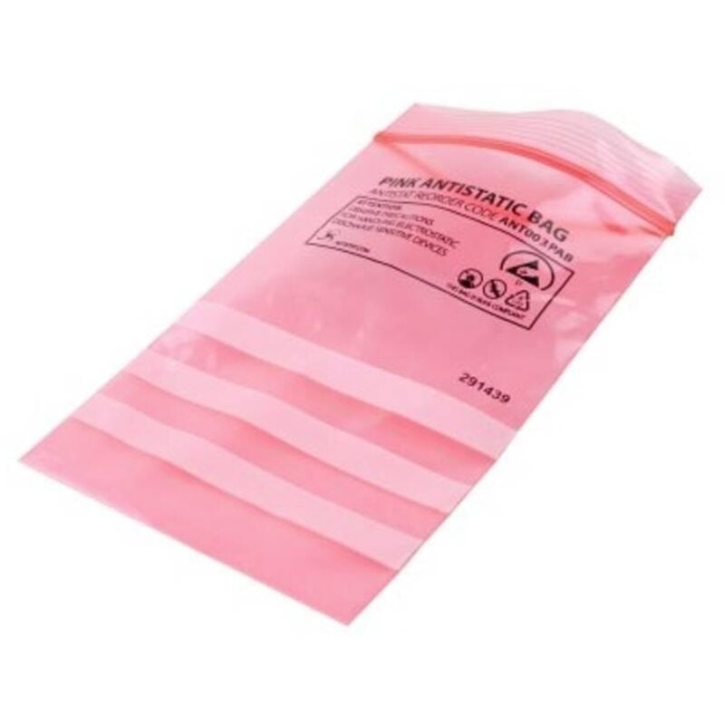 foto del prodotto rosa antistat 003 0004 sacchetto esd l x l 305 mm x 254 mm richiudibile 100 pz.
