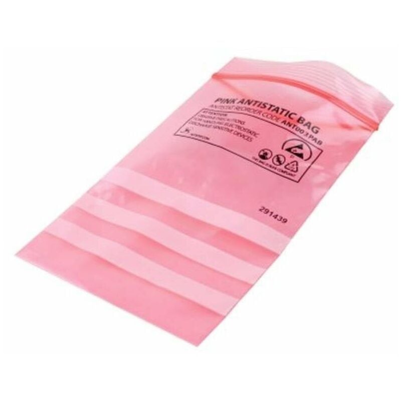 foto del prodotto rosa antistat 003 0039 sacchetto esd l x l 203 mm x 127 mm richiudibile 100 pz.