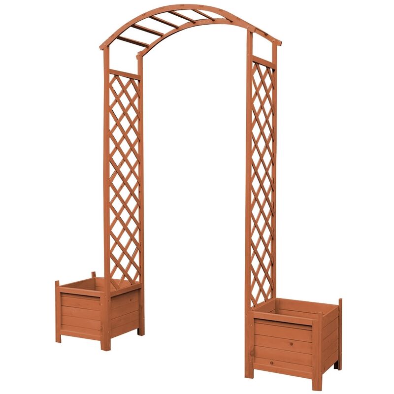 foto del prodotto rosa arco rampicante marrone rampicante flowerpot arco a traliccio in legno pergolato