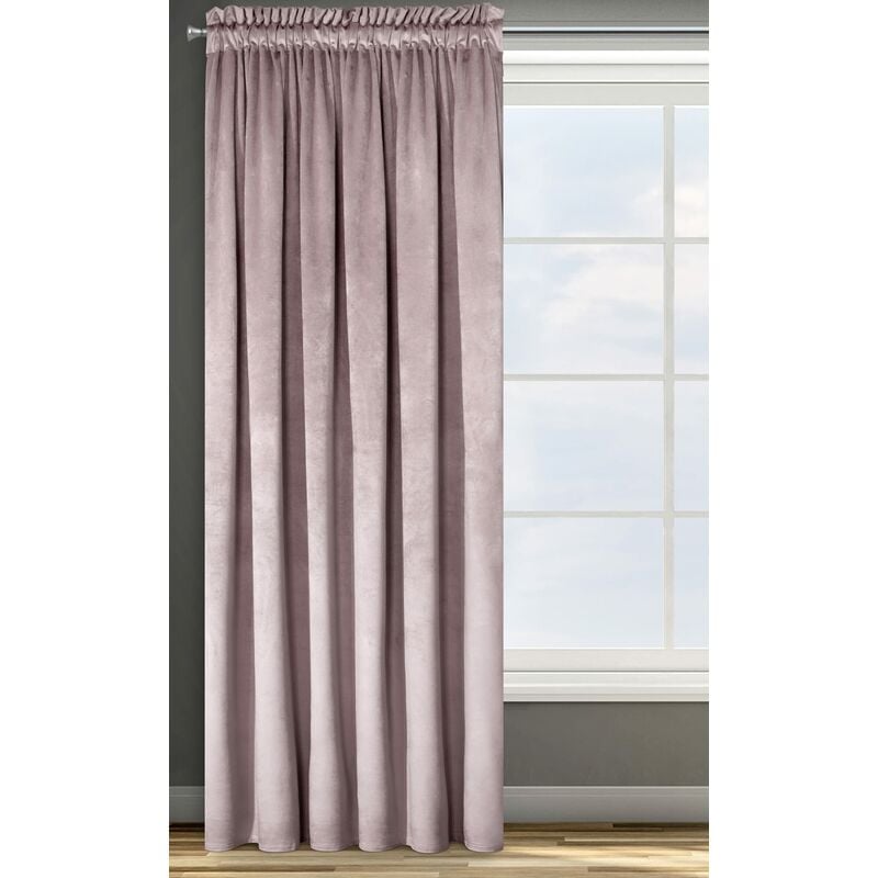 foto del prodotto rosa tenda in velluto con fettuccia arricciatenda 1 unit , soffice, pannello, drappo classico, glamour, elegante, soggiorno, camera da letto, 290