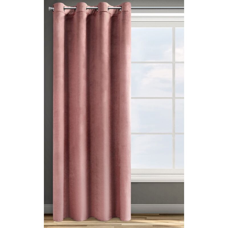 foto del prodotto rosa tenda in velluto con occhielli 1 unit , soffice, pannello, drappo classico, glamour, elegante, soggiorno, camera da letto, 290 g m2, 140x250