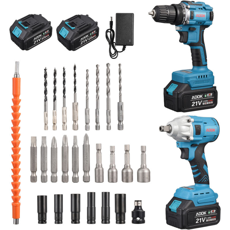 foto del prodotto rosahqnda avvitatore a impulsi a batteria 3 in 1, avvitatore a impulsi trapano elettrico da 21 v con batteria da 3,0 ah, bulloni per ruote, 25