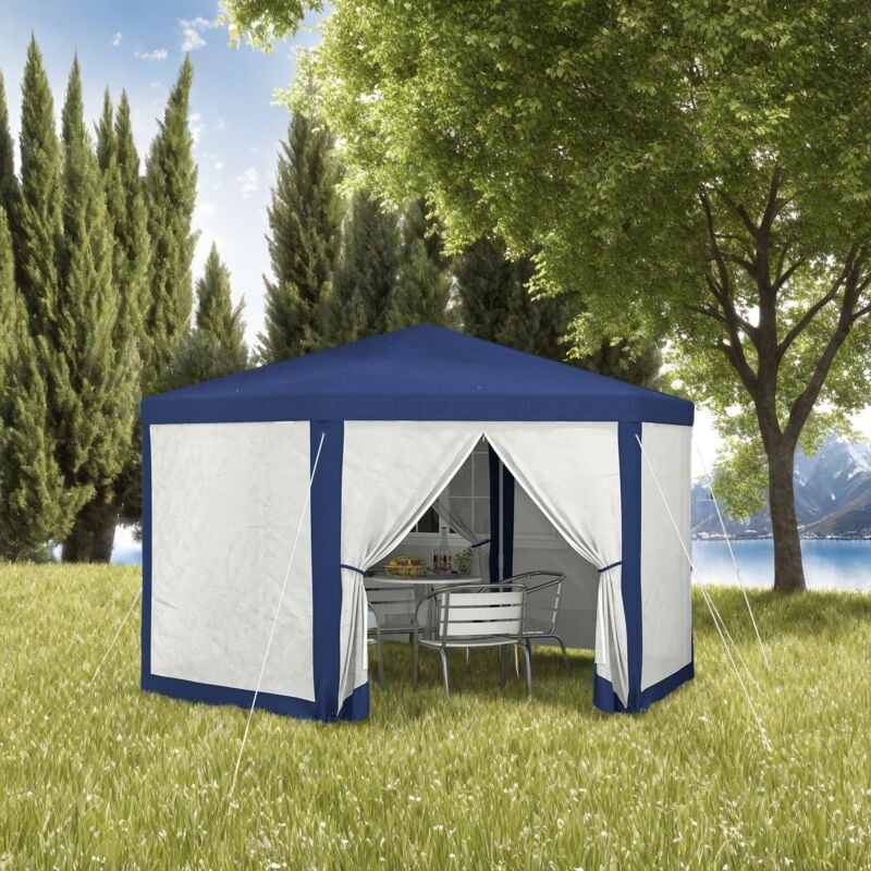 foto del prodotto rosahqnda padiglione da esterno esagonale 4x3m, impermeabile, stabile, resistente all inverno, con zanzariera, tenda da giardino con 6 pannelli