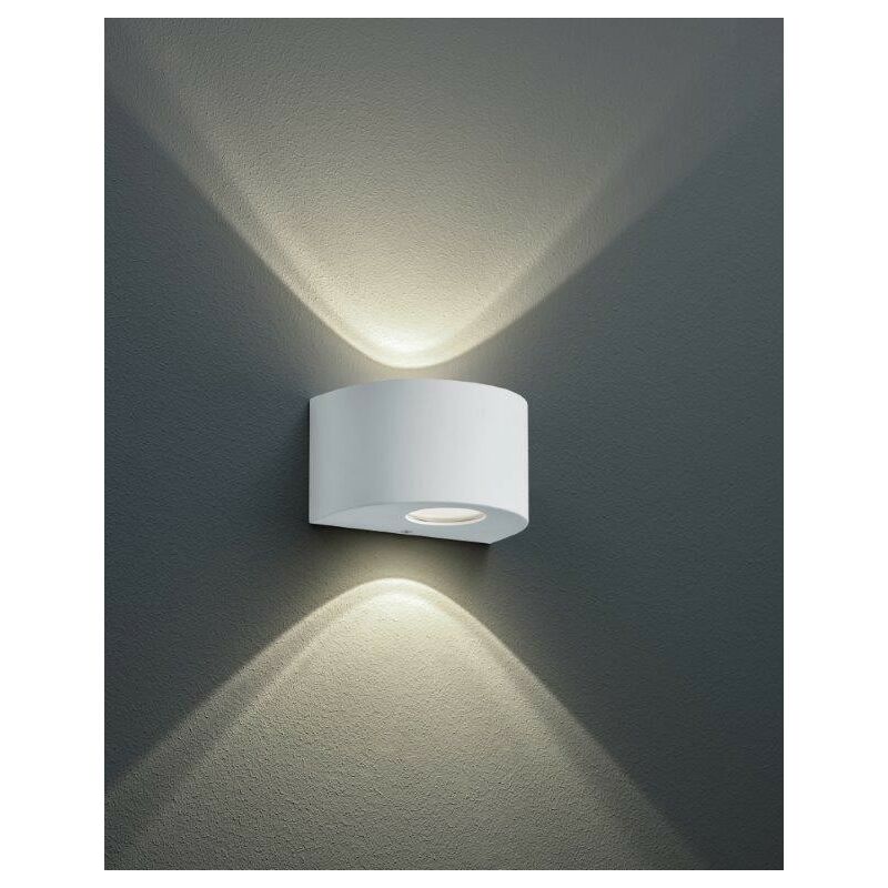 foto del prodotto rosario applique led da esterno mezza luna bianca con diffusori intercambiabili l.15cm