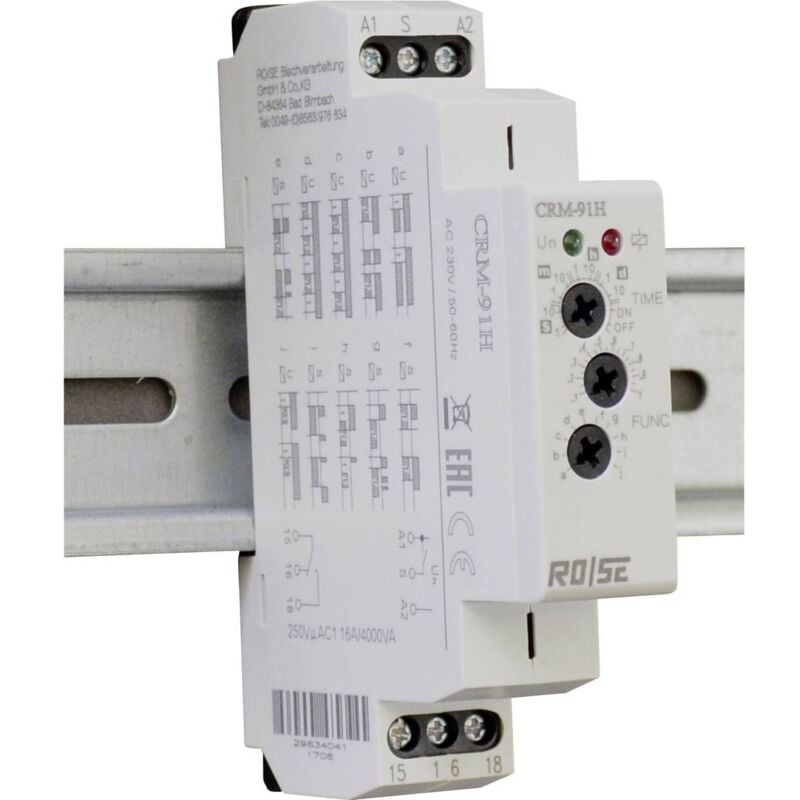 foto del prodotto rose lm crm 91h 230 crm 91h 230 rel temporizzato multifunzionale 230 v ac 1 pz. intervallo di tempo 0.1 s 10 gg 1 s