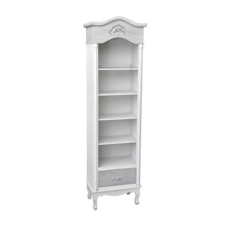 foto del prodotto rose mobile a scaffale con 4 ripiani e un cassetto 55x34x190 cm bianco