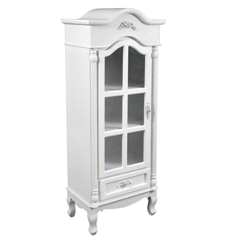 foto del prodotto rose mobiletto a vetrina 55 x 36 x h145 cm colore bianco