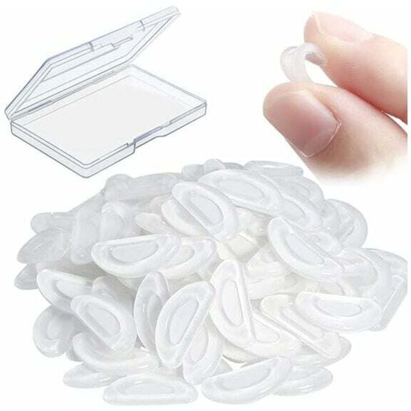 foto del prodotto rosemary 24 paia di naselli adesivi per occhiali, naselli in silicone antiscivolo a forma di d, naselli adesivi per occhiali, 15 mm trasparenti 