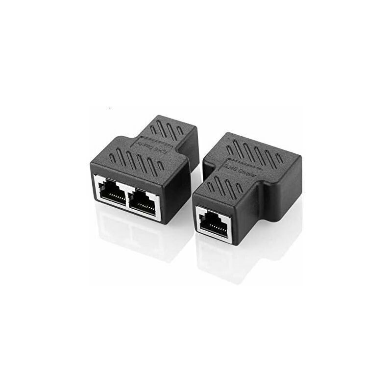foto del prodotto rosemary adattatore per connettori splitter rj45 da 1 a 2, accoppiatore splitter ethernet a doppia presa, interfaccia hub, contatto, spina