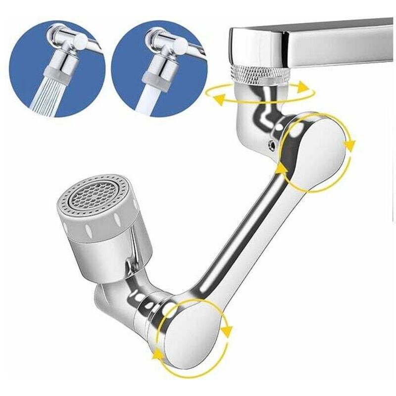 foto del prodotto rosemary aeratore per rubinetto, aeratore per rubinetto girevole a 1080 gradi, aeratore per rubinetto con filtro antispruzzo, adattatore a 2