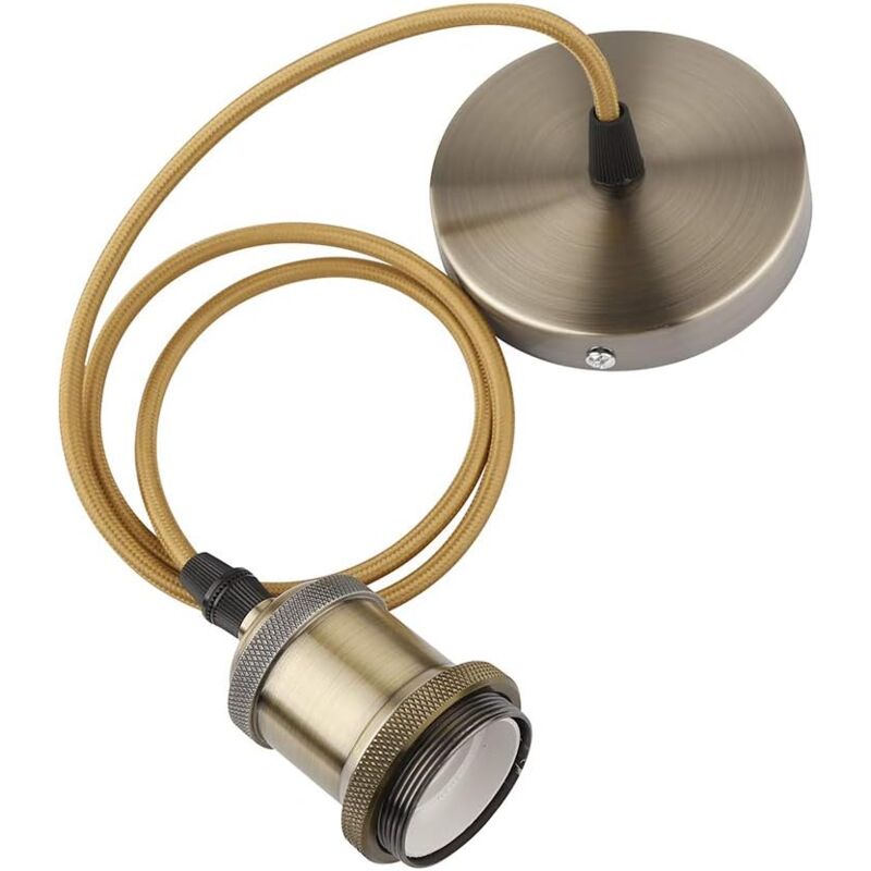 foto del prodotto rosemary attacco e27 lampada a sospensione in stile antico lampada a sospensione retr vintage cavo intrecciato bronzo