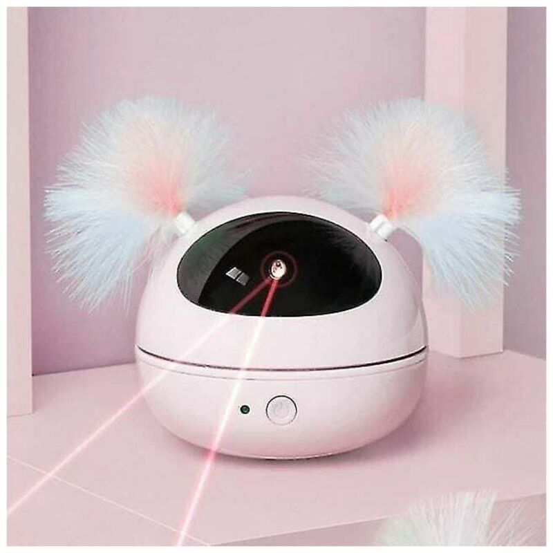 foto del prodotto rosemary giocattolo laser per gatti, puntatore laser automatico, giocattoli elettronici rotanti per gatti rosa , sunny