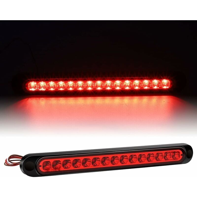 foto del prodotto rosemary lablanc 1 luce di stop a led rossa universale per camion, 12 v, luce di stop supplementare impermeabile a 15 led per auto, rimorchio,
