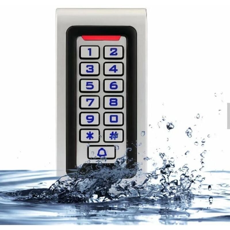 foto del prodotto rosemary lablanc 1 tastiera con codice ip68 per porta, controllo accessi in metallo impermeabile pin rfid 125 khz dc12 v 24 v retroilluminata