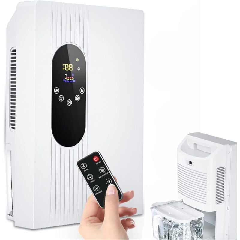 foto del prodotto rosemary lablanc deumidificatore elettrico con telecomando, assorbitore di umidit , deumidificatore portatile silenzioso da 2500 ml per casa,