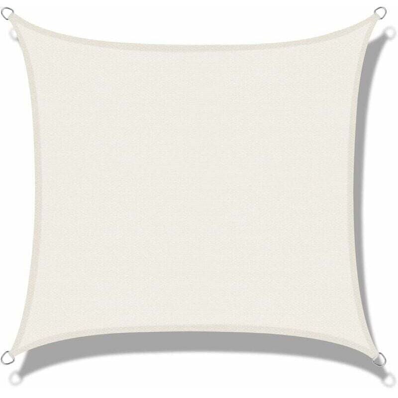 foto del prodotto rosemary lablanc vela ombreggiante rettangolare hdpe 4 x 5 m, protezione uv color crema, per patio, campeggio, giardino