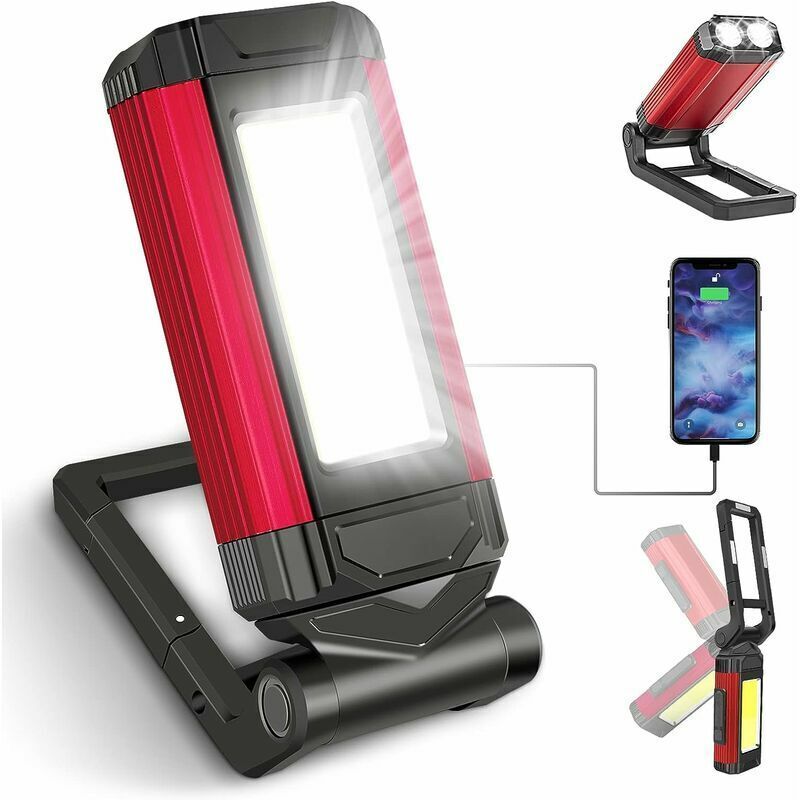 foto del prodotto rosemary lampada da lavoro ricaricabile potente, lampada da lavoro a led per officina con base magnetica, torcia con ipx6 impermeabile, lampada da