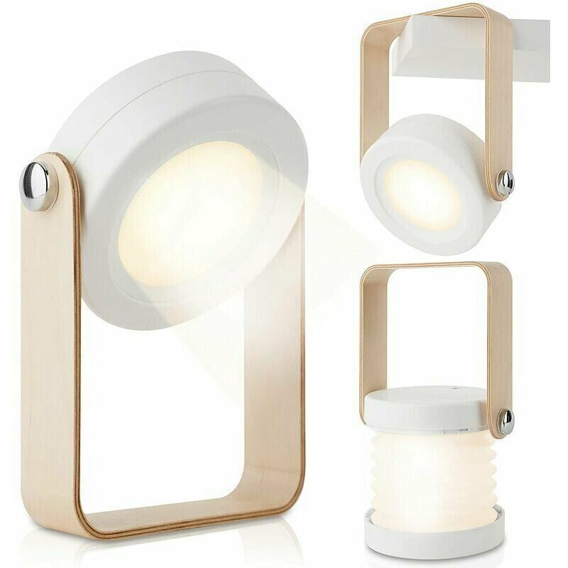 foto del prodotto rosemary lanterna led ricaricabile, lampada portatile multifunzionale dimmerabile da 2000 mah per camera da letto, soggiorno, esterno