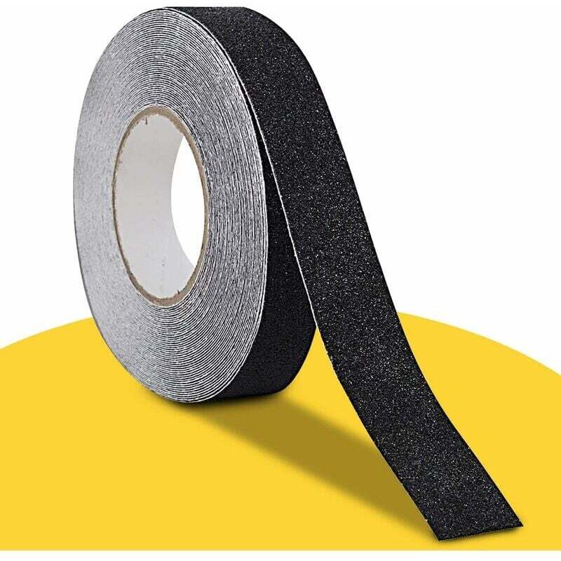 foto del prodotto rosemary nastro antiscivolo per scale 10 m x 2,5 cm, nastro adesivo antiscivolo nero, nastro adesivo antiscivolo per esterni e interni, nastro