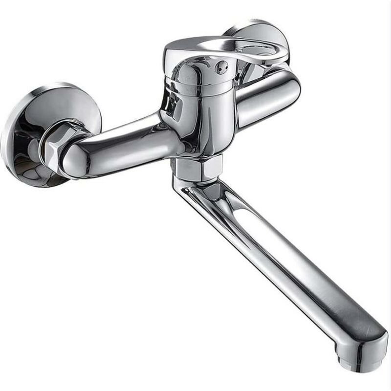 foto del prodotto rosemary rubinetto da cucina a parete, rubinetto da lavello a parete, rubinetto da cucina, miscelatore monocomando con rotazione a 360 , versione