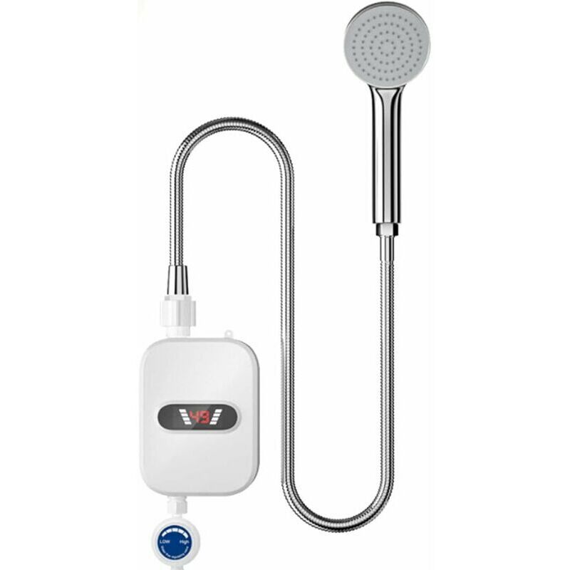 foto del prodotto rosemary rubinetto elettrico con soffione doccia, scaldabagno istantaneo da 3000 w con display digitale a led, rubinetto scaldabagno istantaneo per