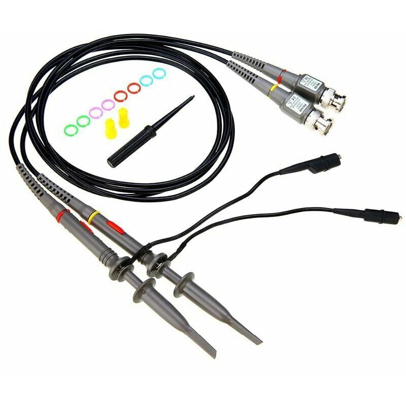 foto del prodotto rosemary sonda per oscilloscopio p6100 da 100 mhz con kit completo di cavi di prova bnc minigrabber
