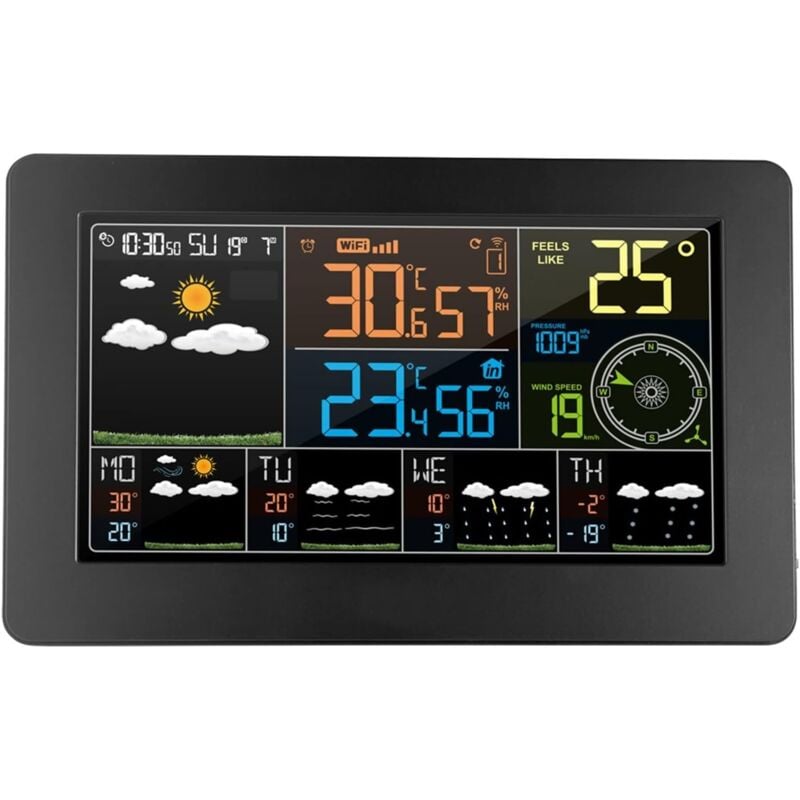 immagine 0 del prodotto rosemary stazione meteorologica wireless multifunzionale, igrometro digitale per interni ed esterni wifi a colori multifunzione, applica il