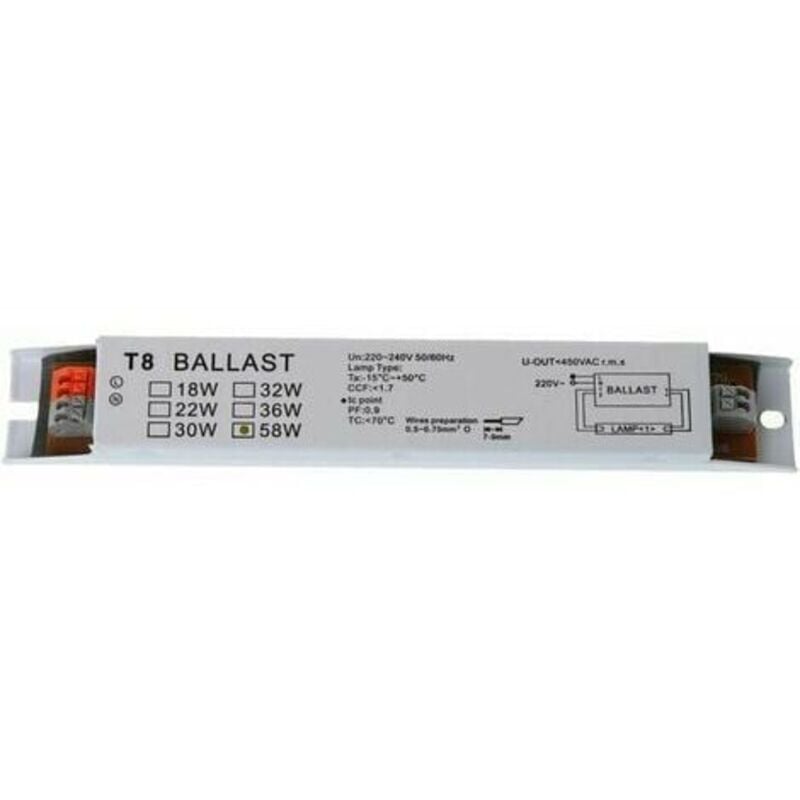foto del prodotto rosemary t8 220 240v ac 2x58w alimentatore elettronico a tensione larga alimentatori per lampade fluorescenti alimentatori elettronici