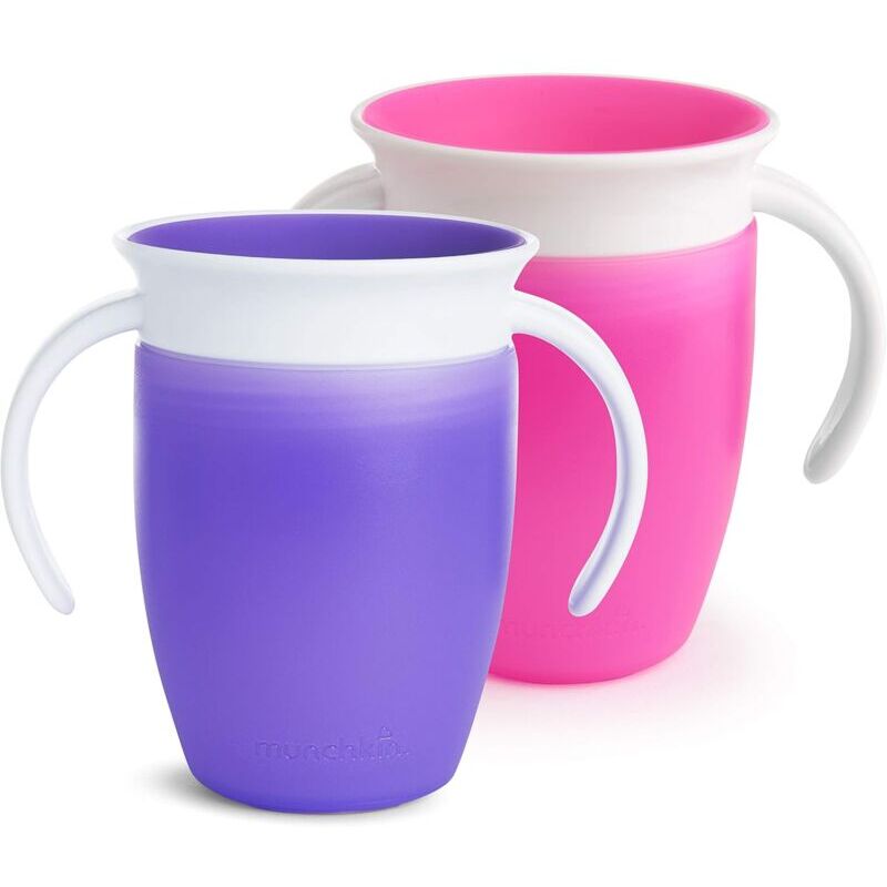 foto del prodotto rosemary una tazza rosa, una tazza viola tazza da allenamento miracle 360, rosa viola, set da 2