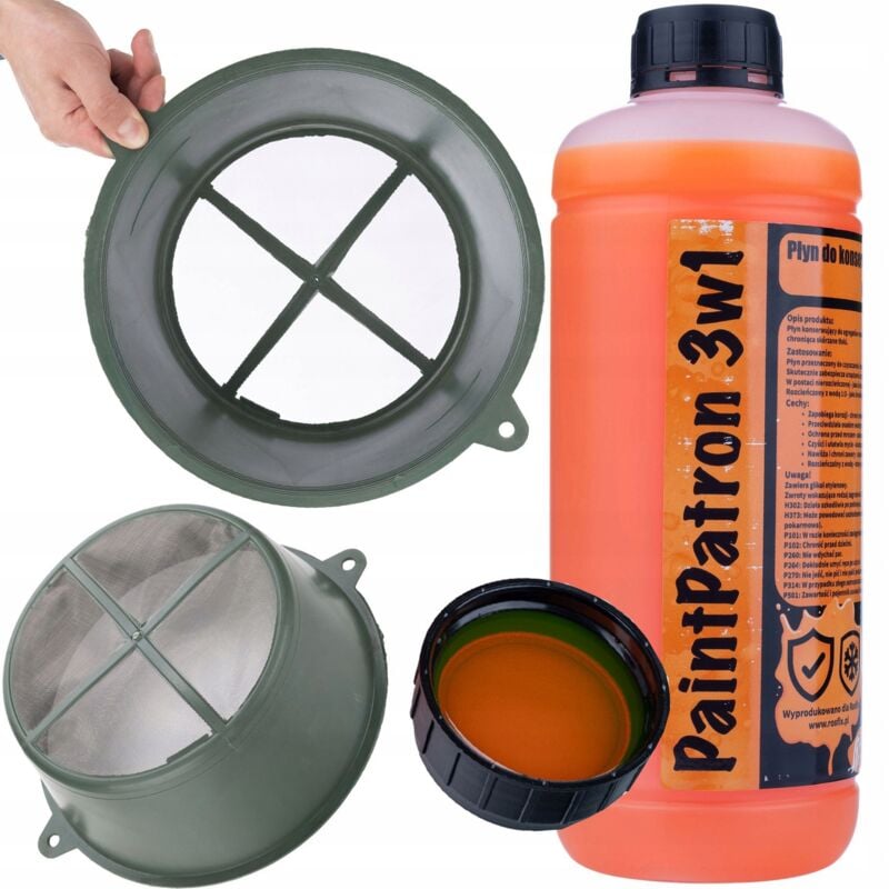 foto del prodotto rosfix fluido di manutenzione e pulizia per l unit di verniciatura rosfix paintpatron 3in1 1l rosfix filtro nero per filtrare la vernice