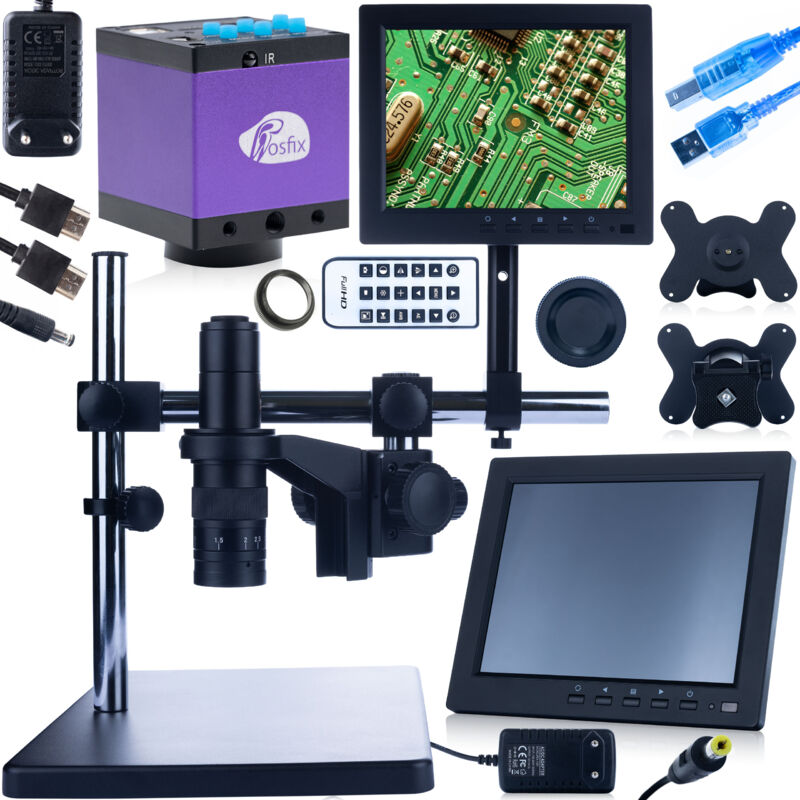 foto del prodotto rosfix microscopio digitale con braccio regolabile earth pro mcep 0.5x pzrr display da 8 pollici supporto per microscopio digitale fotocamera