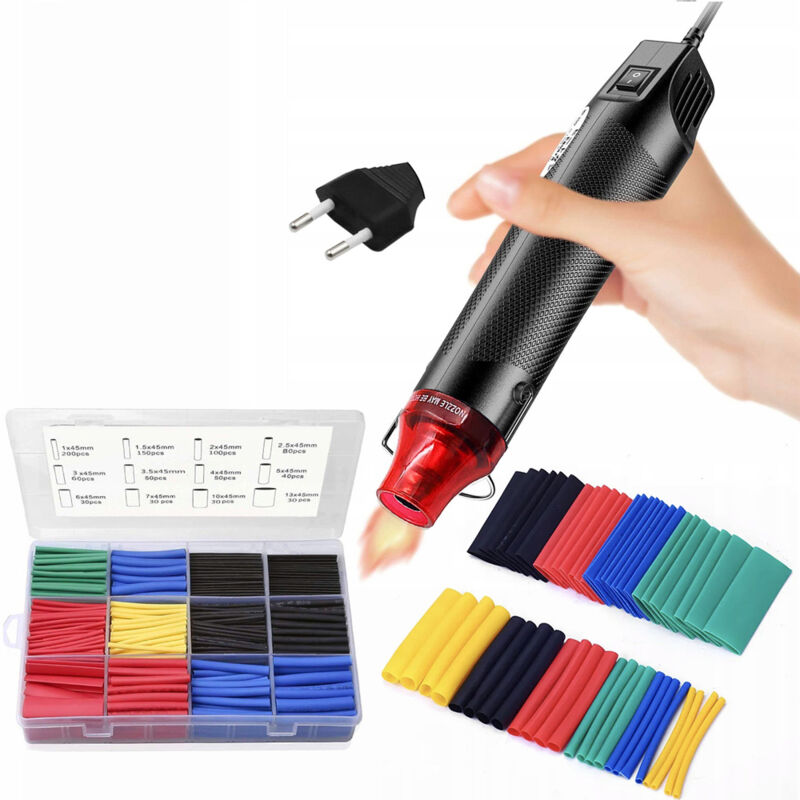 foto del prodotto rosfix mini pistola termica ad aria calda 300w rosfix set di tubi termorestringenti 850 pz.