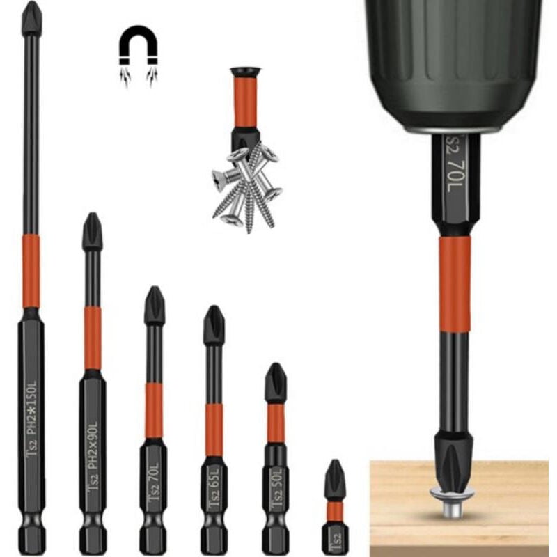 foto del prodotto rosfix punte a croce magnetiche 25 50 65 70 90 150mm 6pz.