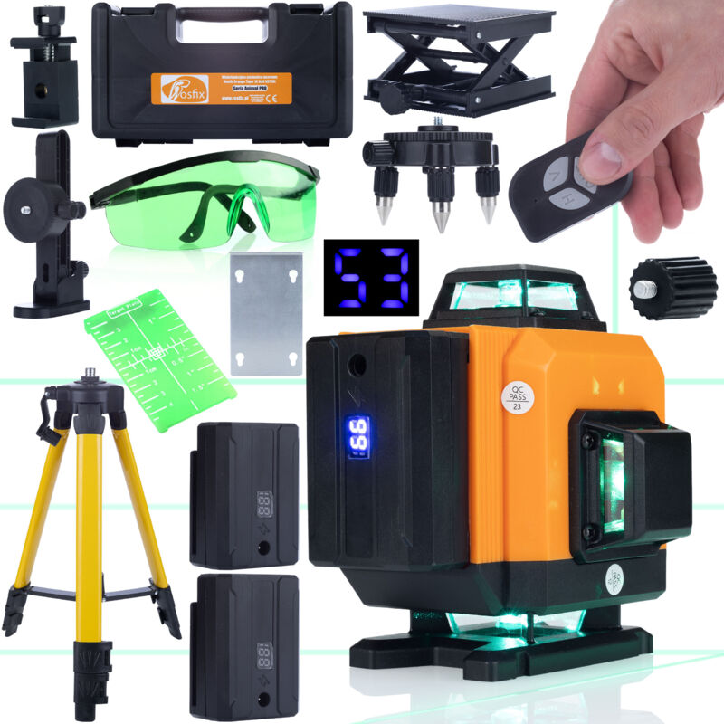 foto del prodotto rosfix rosfix orange tiger livello laser 16 linee rot16l quadrante verde per la lettura della misurazione occhiali di sicurezza verdi treppiede